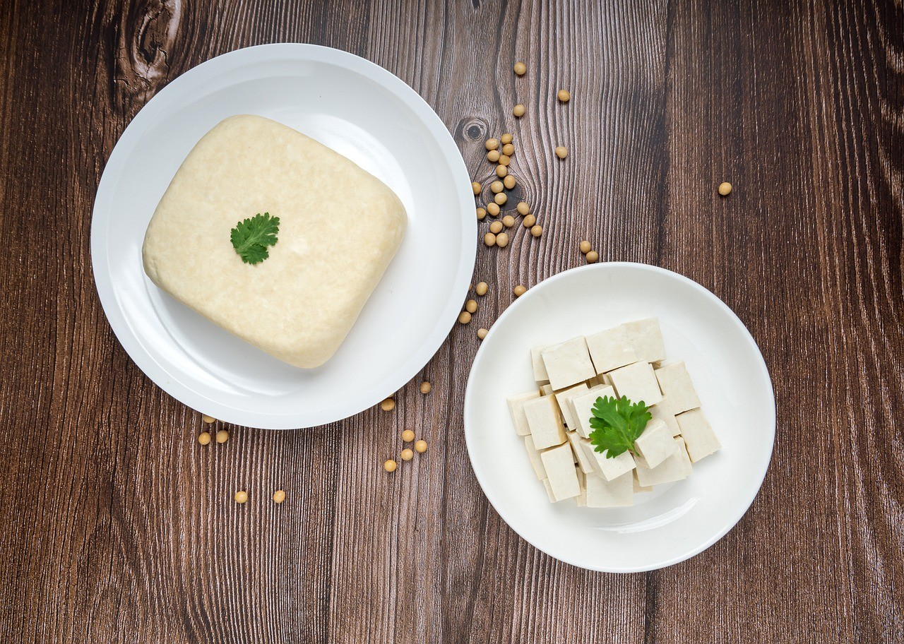 Tofu je typickým výrobkem ze sóji.